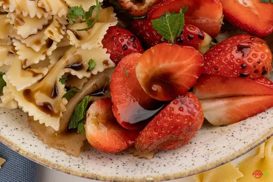 Strawberry caprese salad with mozzarella and basil by Chef Jasbir Singh